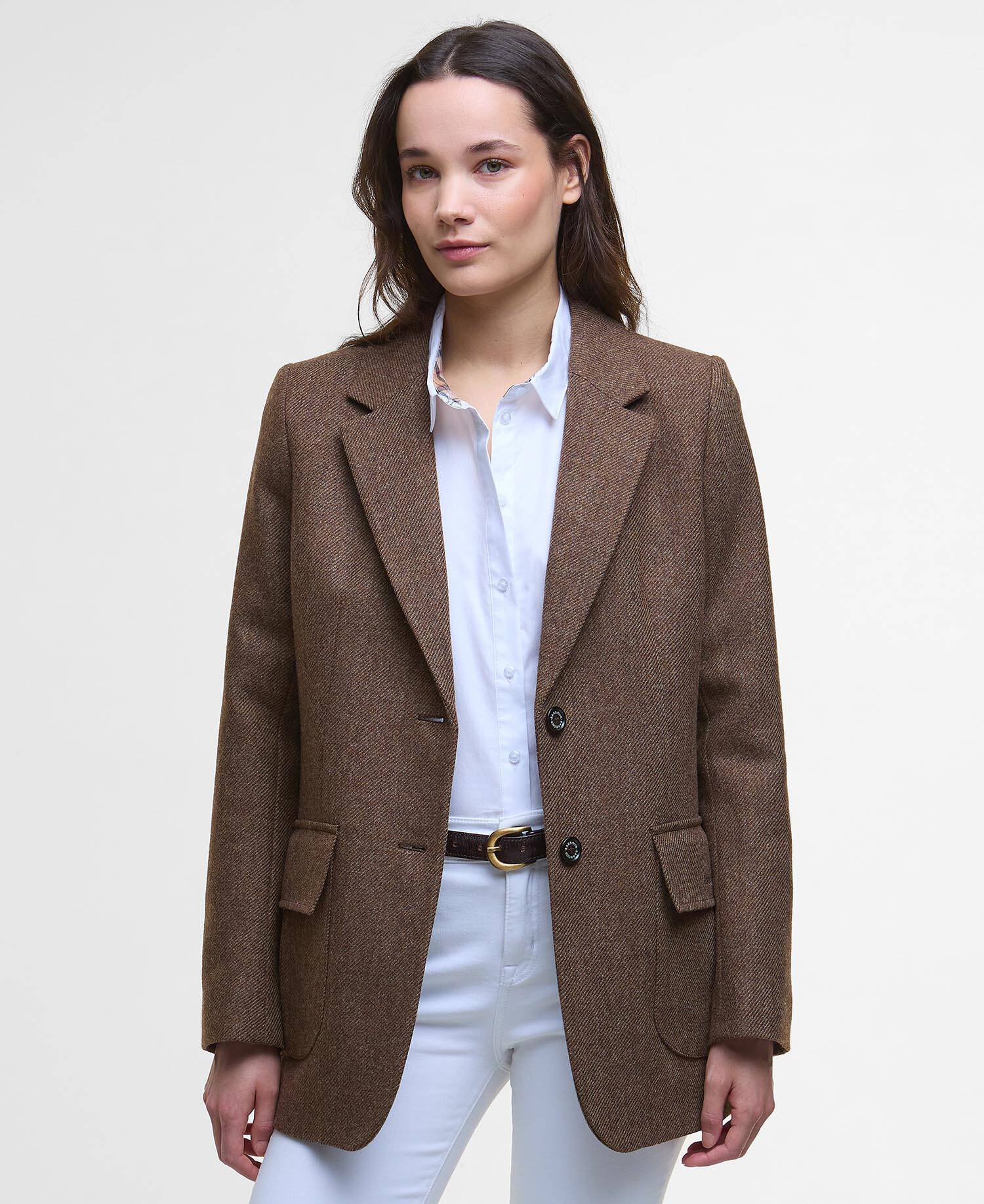 Blazer in lana leggermente aderente Elm image number 0