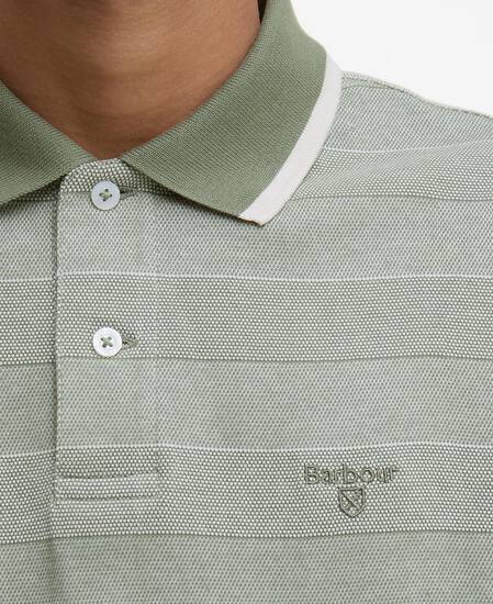 Branton Striped Polo Shirt Light Moss