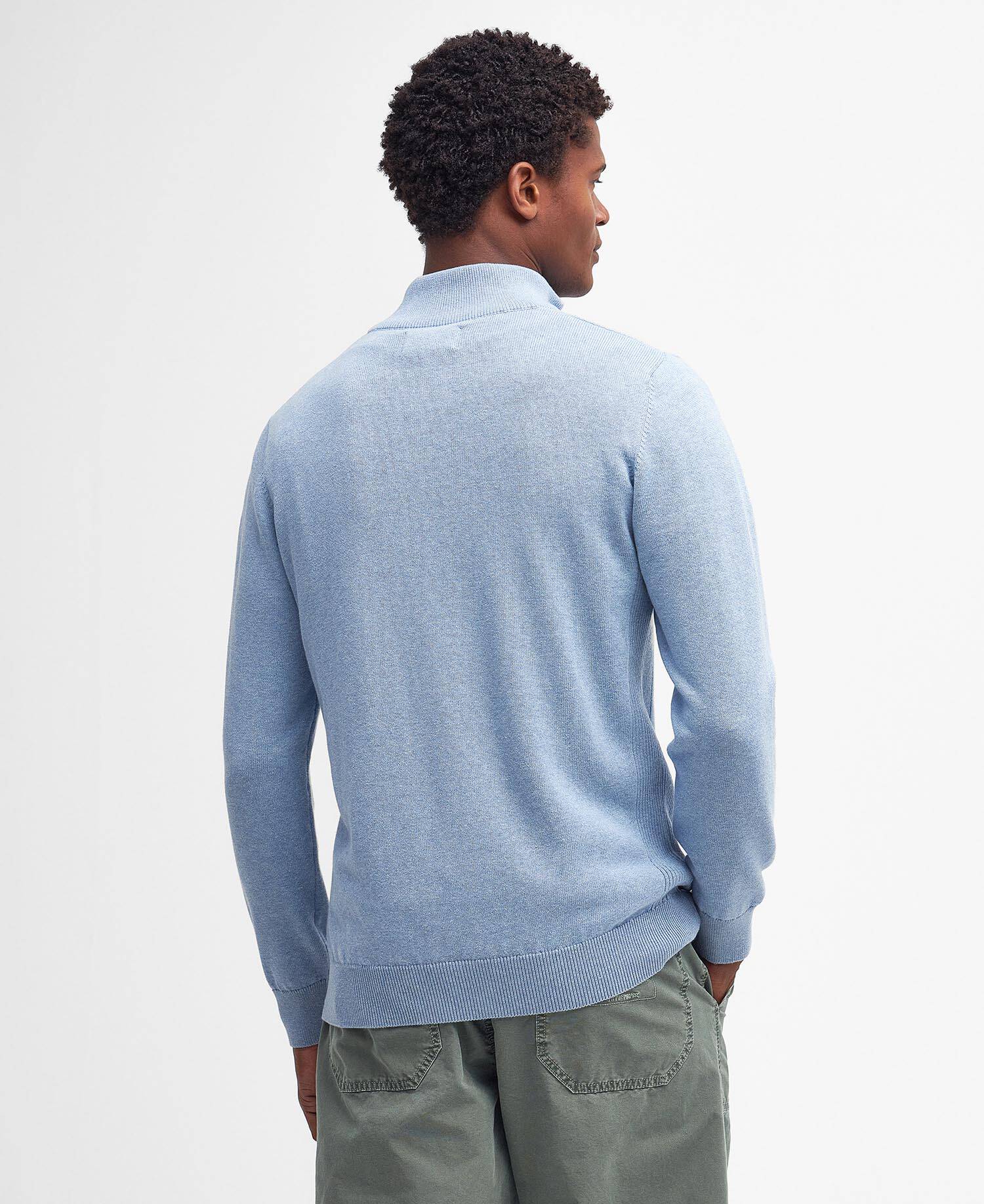 Cotton Quarter-Zip Jumper Dark Chambray image number 2