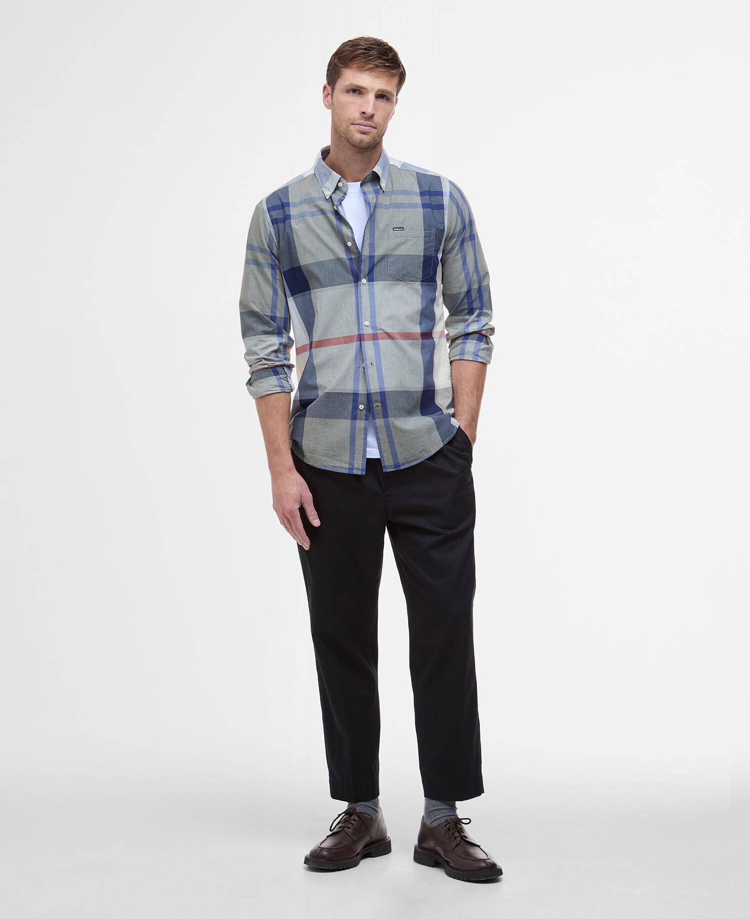 Harris Tailored Long-Sleeved Shirt Bleached Pine Tartan image number 1