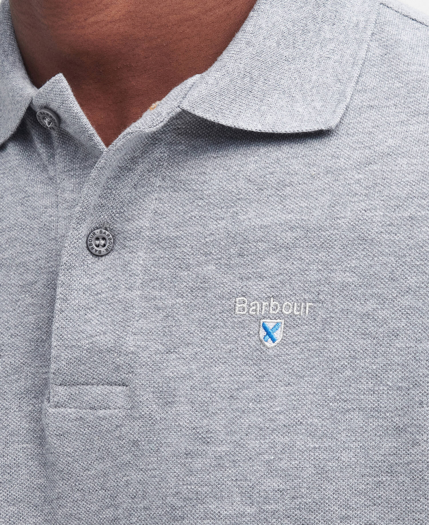 Sports Short-Sleeved Polo Shirt Grey Marl image number 4