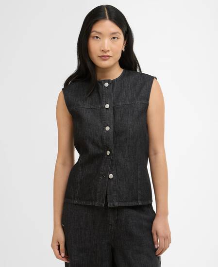 Gilet in denim Myra Black Denim
