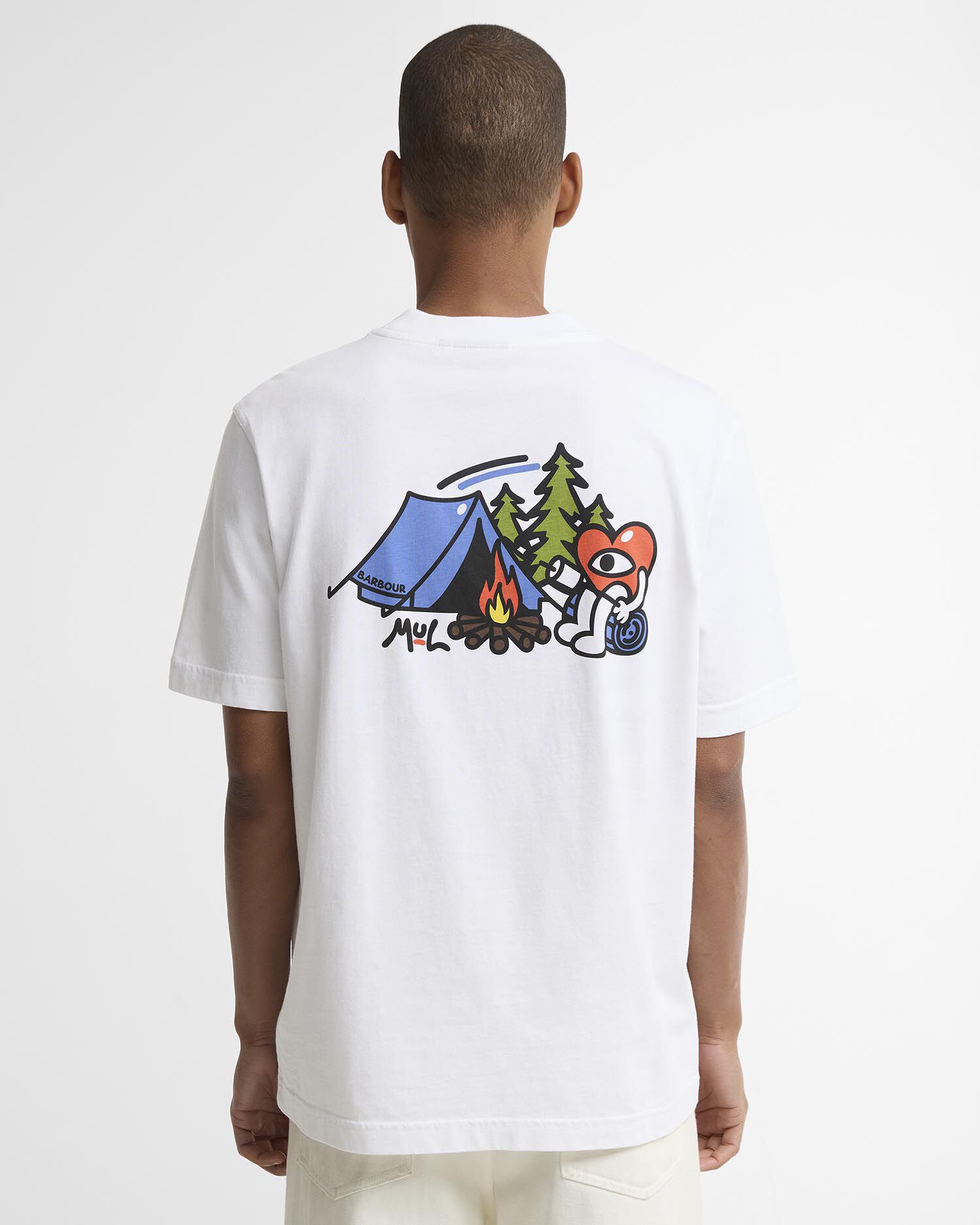 Barbour x Mul T-Shirt Camping Trip Relaxed White