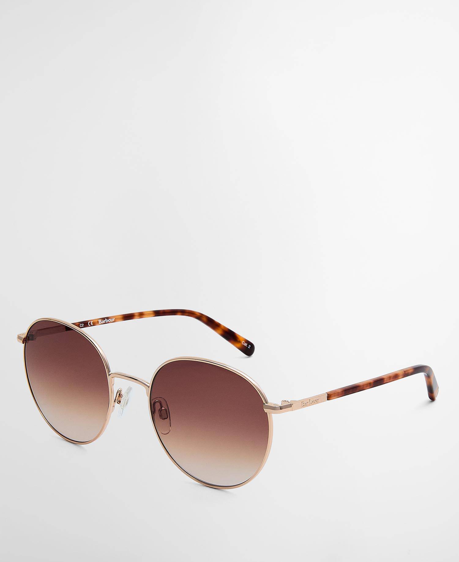 Rounded Metal Sunglasses Gold image number 1