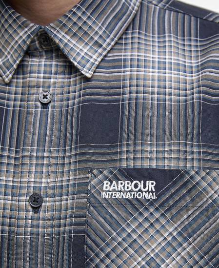 Hall Check Long-Sleeved Shirt Cool Blue