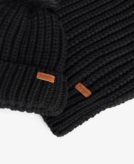 Saltburn Beanie & Scarf Gift Set Classic Black