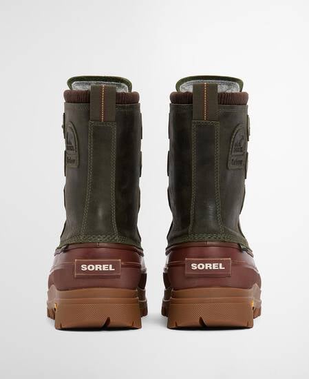 Barbour x SOREL Caribou Horizon GTX Waterproof Boots Olive / Dark Brown