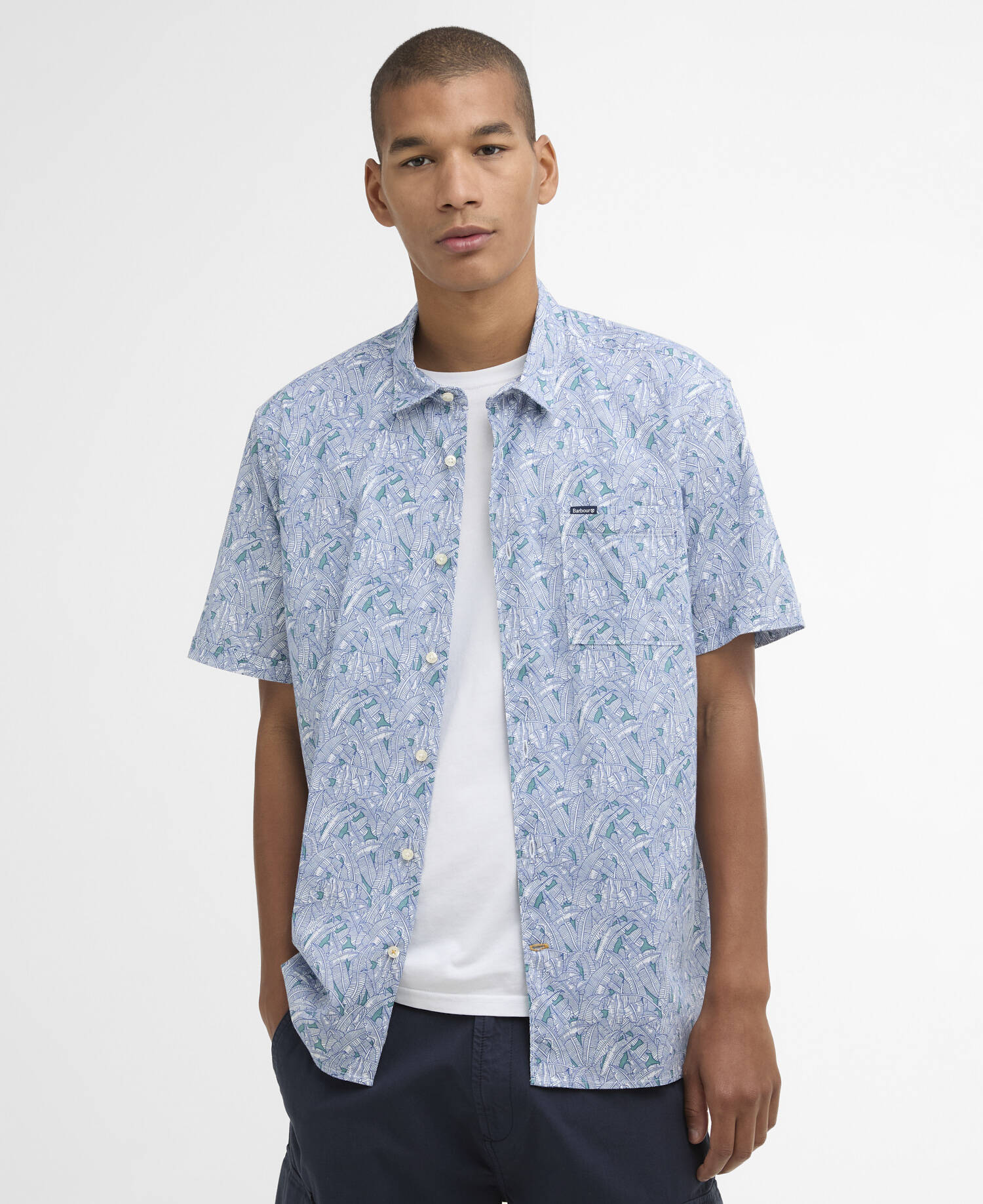 Greatcroft Printed Short-Sleeved Shirt Blue image number 0