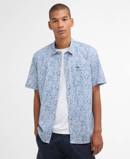 Greatcroft Printed Short-Sleeved Shirt Blue