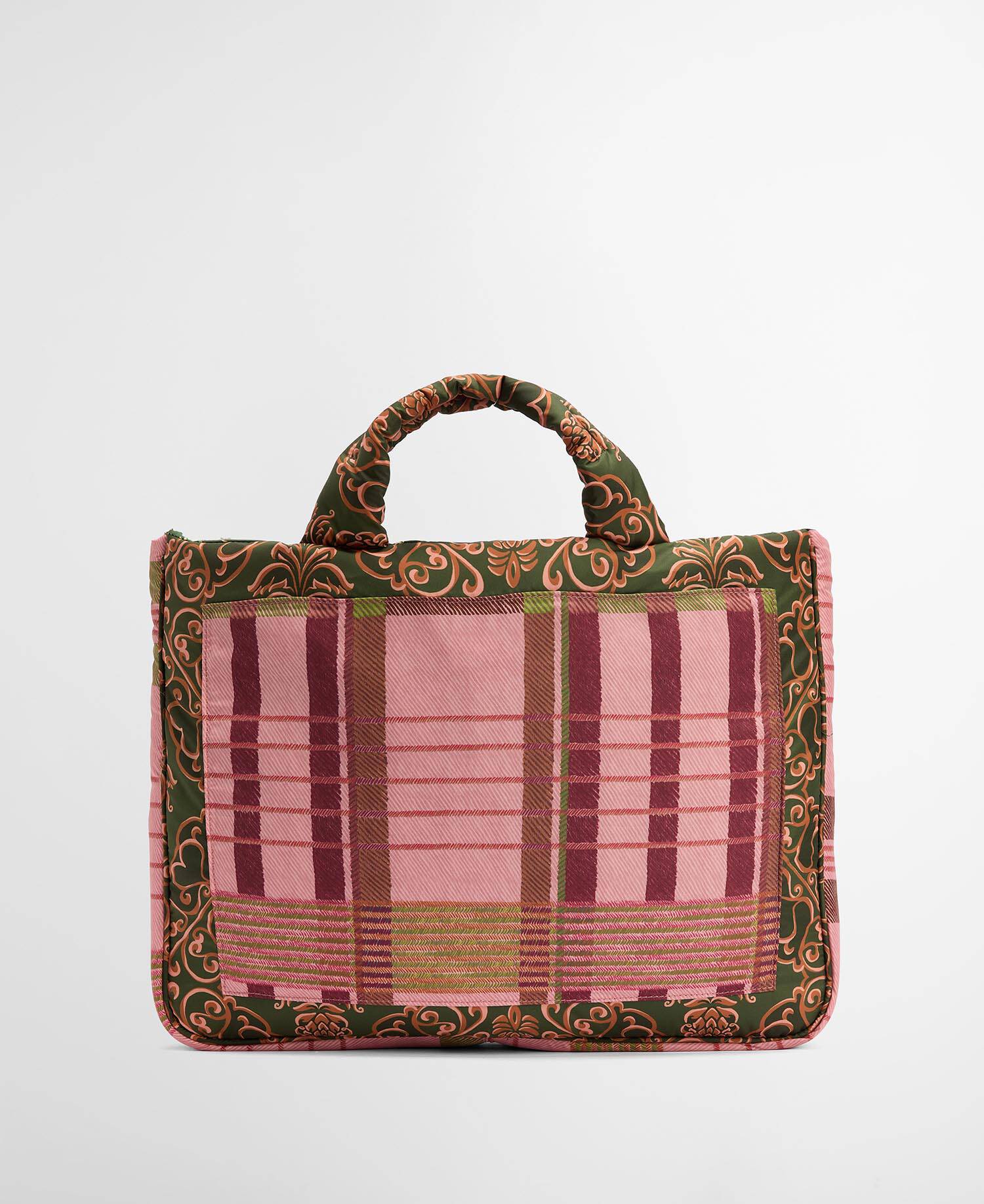 Barbour FARM Rio Maria Clara Tote Bag Pink Tartan image number 1