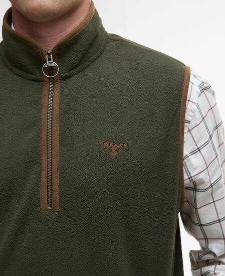 Harwood Half-Zip Fleeced Gilet Olive