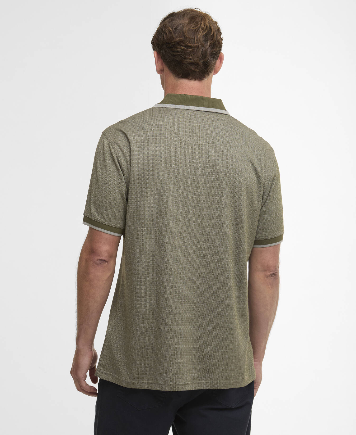 Weston Textured Polo Shirt Mid Olive image number 2