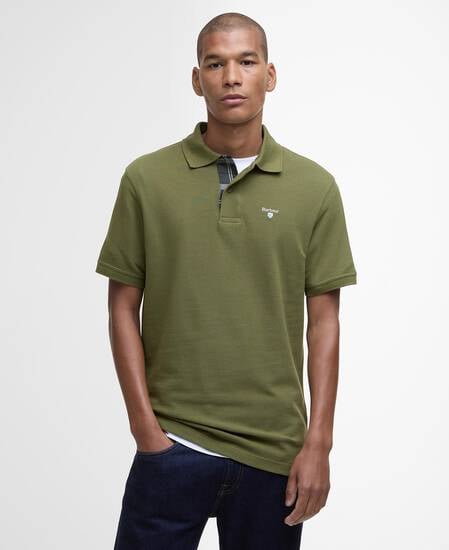 Tartan Pique Polo Shirt Winter Moss