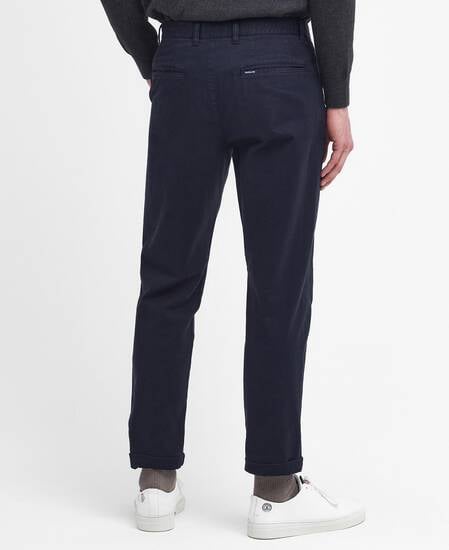 Washed Stretch Tailored Trousers Dark Navy