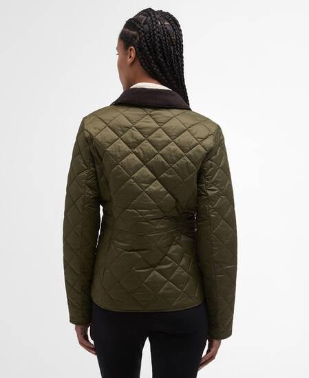 Deveron Quilted Jacket Olive-Pale Pink