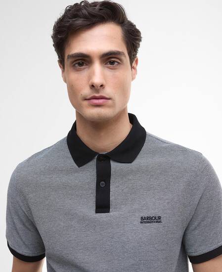 Morley Oxford Polo Shirt Black/Whisper White