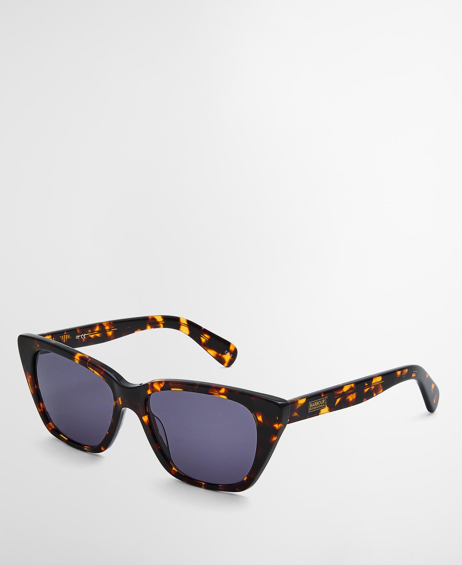 Rectangular Cat-Eye Sunglasses c2 Black