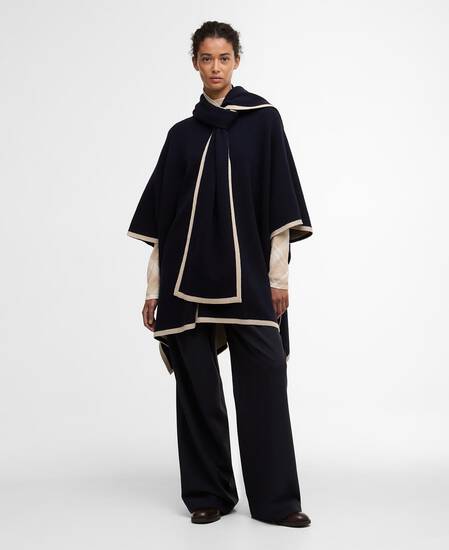 River Knitted Cape Dark Navy