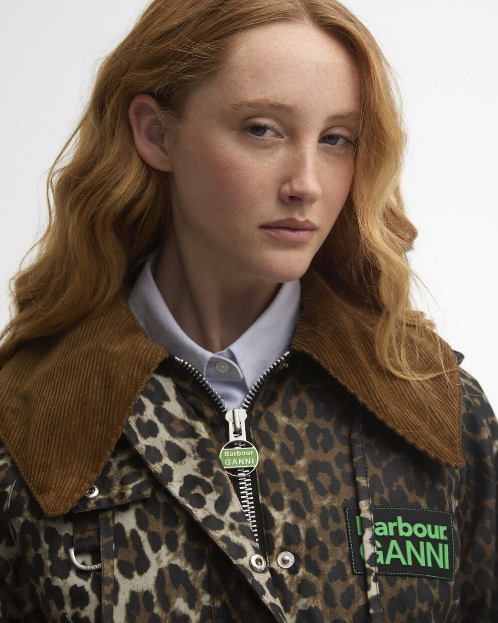 Barbour x GANNI Leopard Print Waxed Anorak