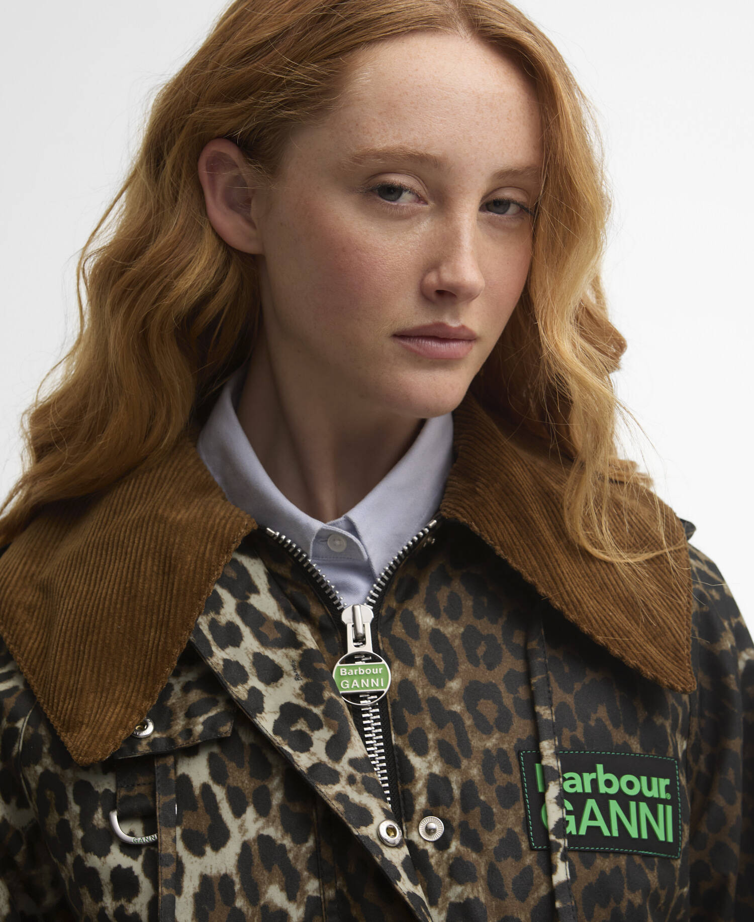 Barbour x GANNI Leopard Print Waxed Anorak Leopard Print/Classic image number 3