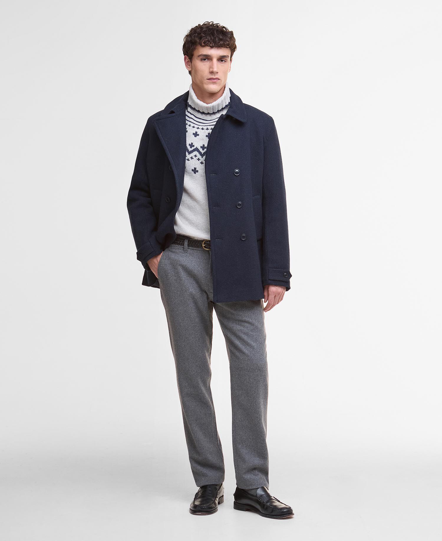 Buy Newfield Wool Pea Coat for USD 600.00 | BARBOUR_US