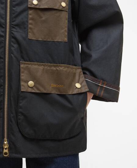 Wachsjacke Luella Black/Classic Tartan