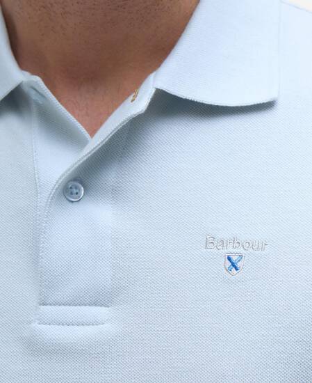 Sports Short-Sleeved Polo Shirt Bleached Blue Sports Short-Sleeved Polo Shirt Bleached Blue