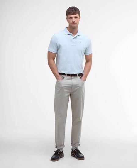 Sports Short-Sleeved Polo Shirt Bleached Blue Sports Short-Sleeved Polo Shirt Bleached Blue