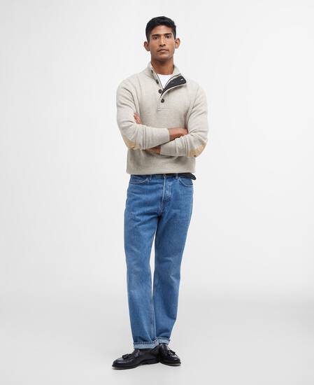 Essential Elbow Patch Jumper Pearl
