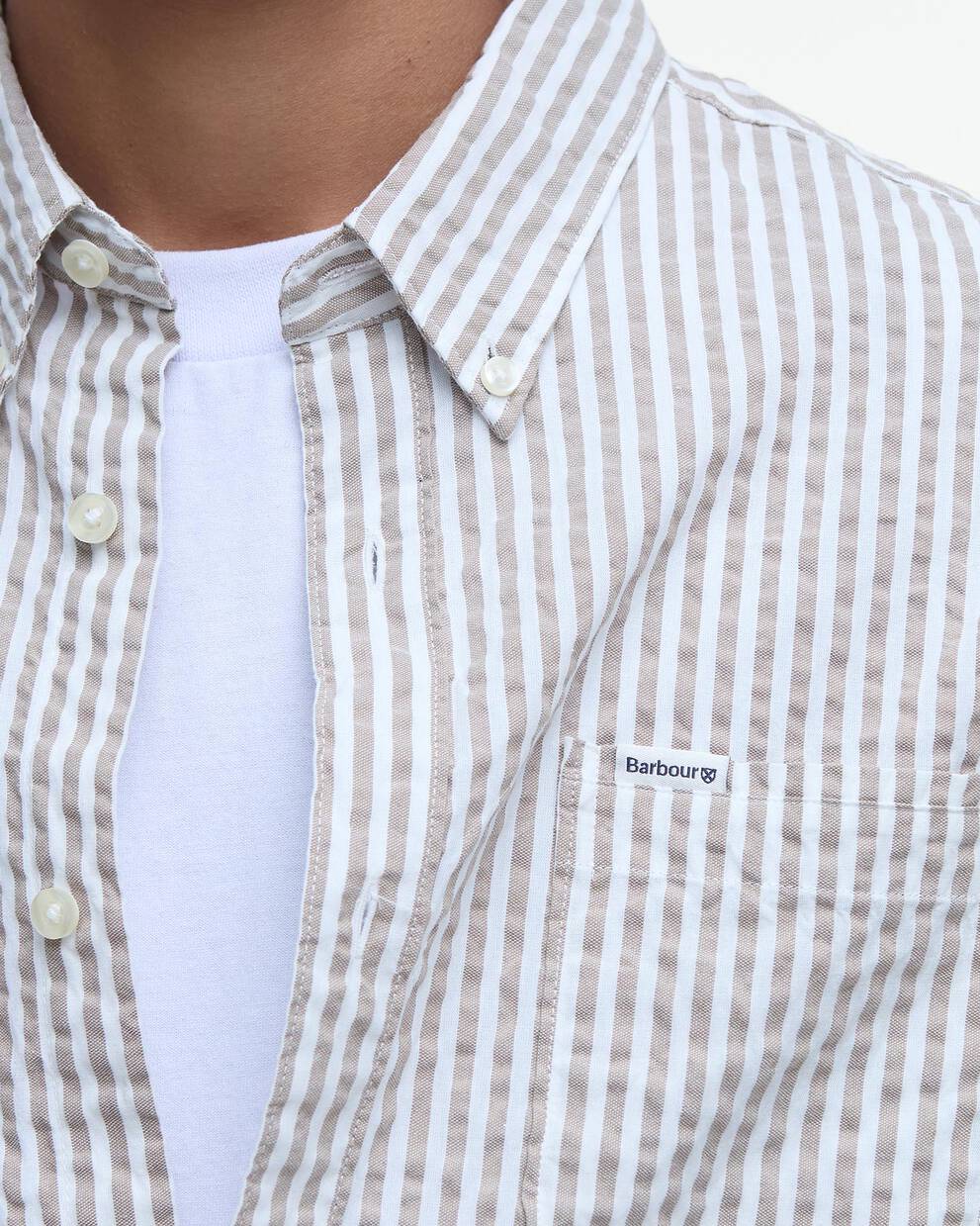 Camicia Cresswell a maniche lunghe in seersucker leggermente aderente