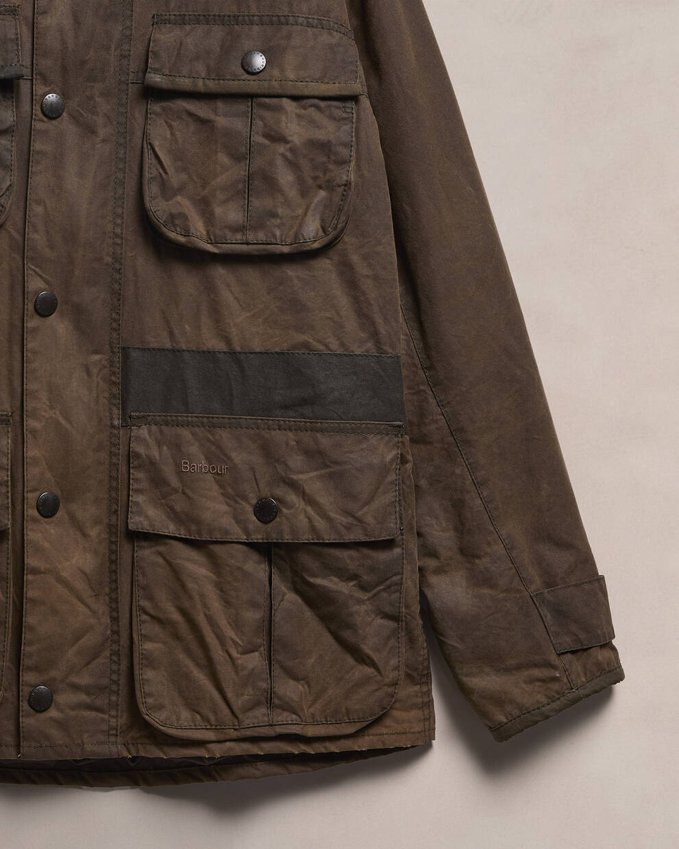 Barbour Re-Loved Men's Trooper Waxed Jacket - Size M Olive