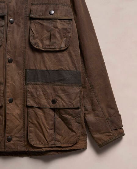 Barbour Re-Loved Men's Trooper Waxed Jacket - Size M Olive