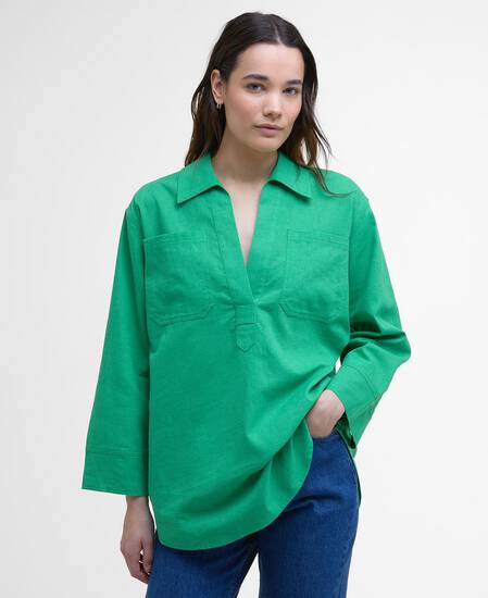Cecile Relaxed Tunic Shirt Kelly Green
