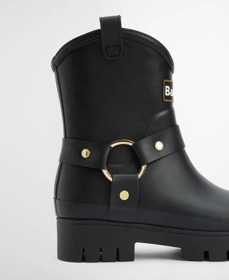 Elley Harness Wellington Boots Black