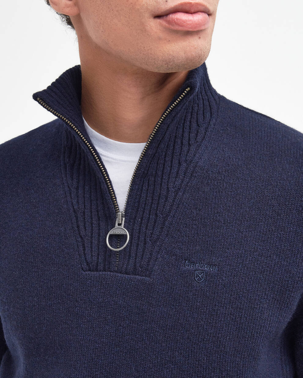 Maglione con mezza zip in lana d'agnello Essential
