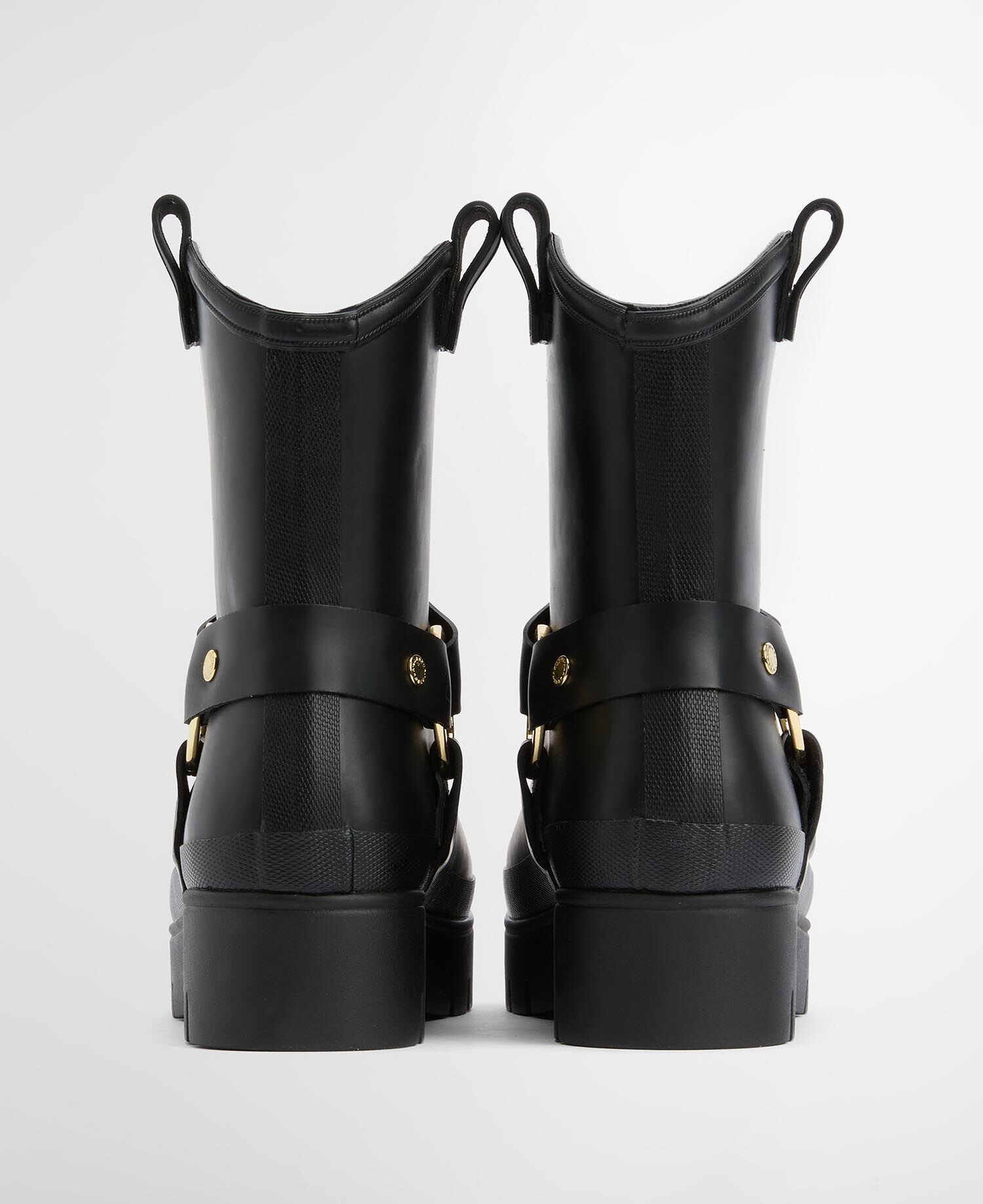Elley Harness Wellington Boots Black
