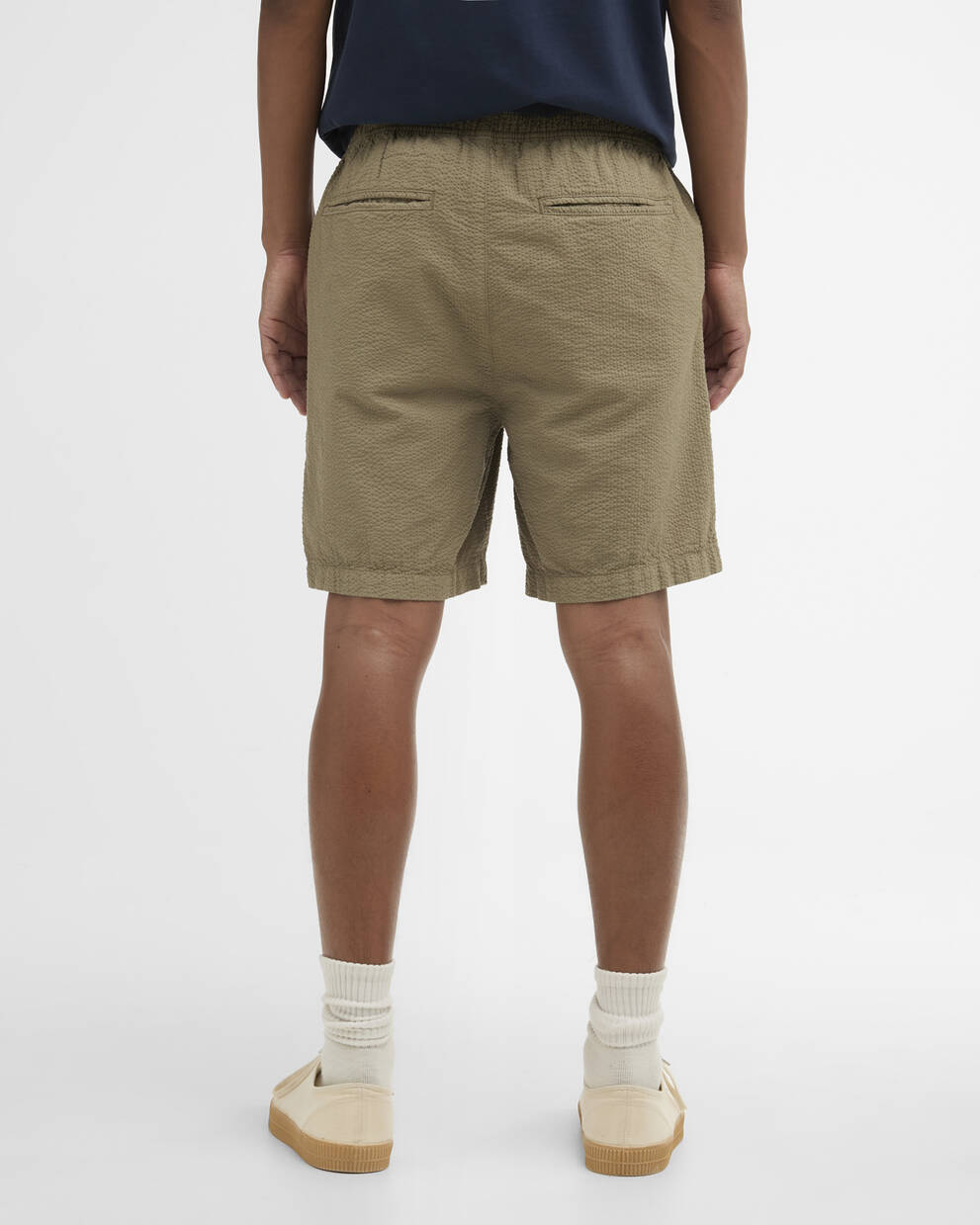 Shorts in seersucker con vestibilit&agrave; comoda