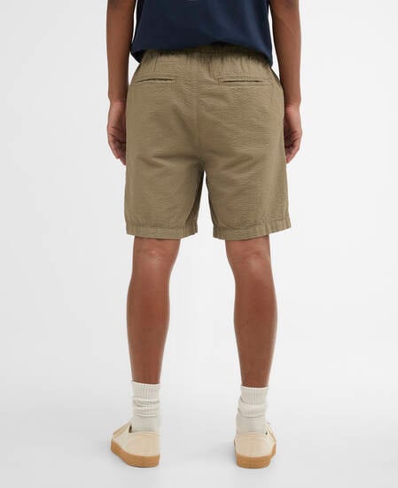 Seersucker Relaxed Shorts Grey Olive