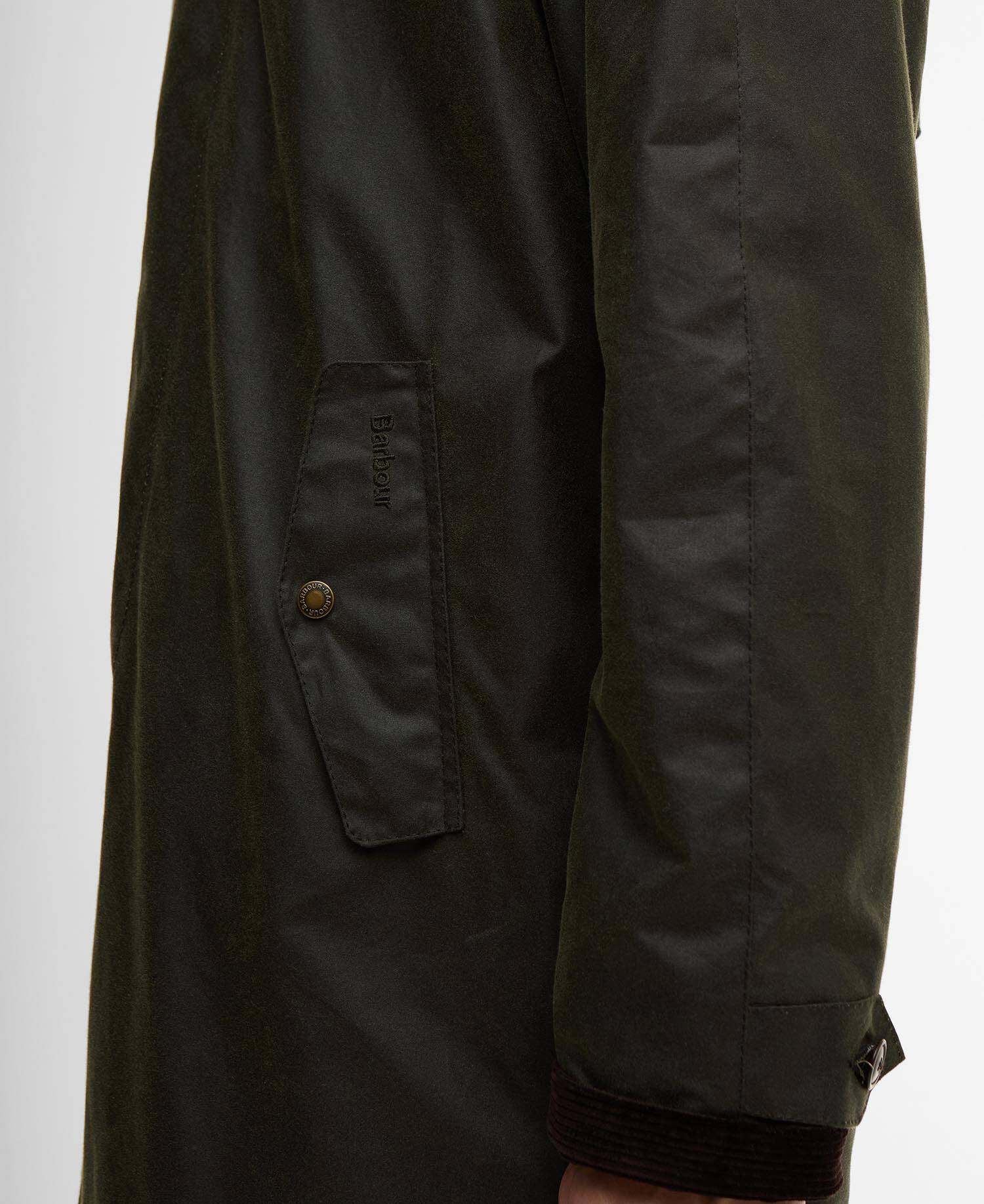 Barbour x Baracuta Tyne Waxed Car Coat Archive Olive image number 5