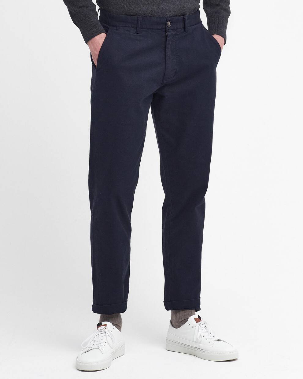 Washed Stretch Tailored Trousers