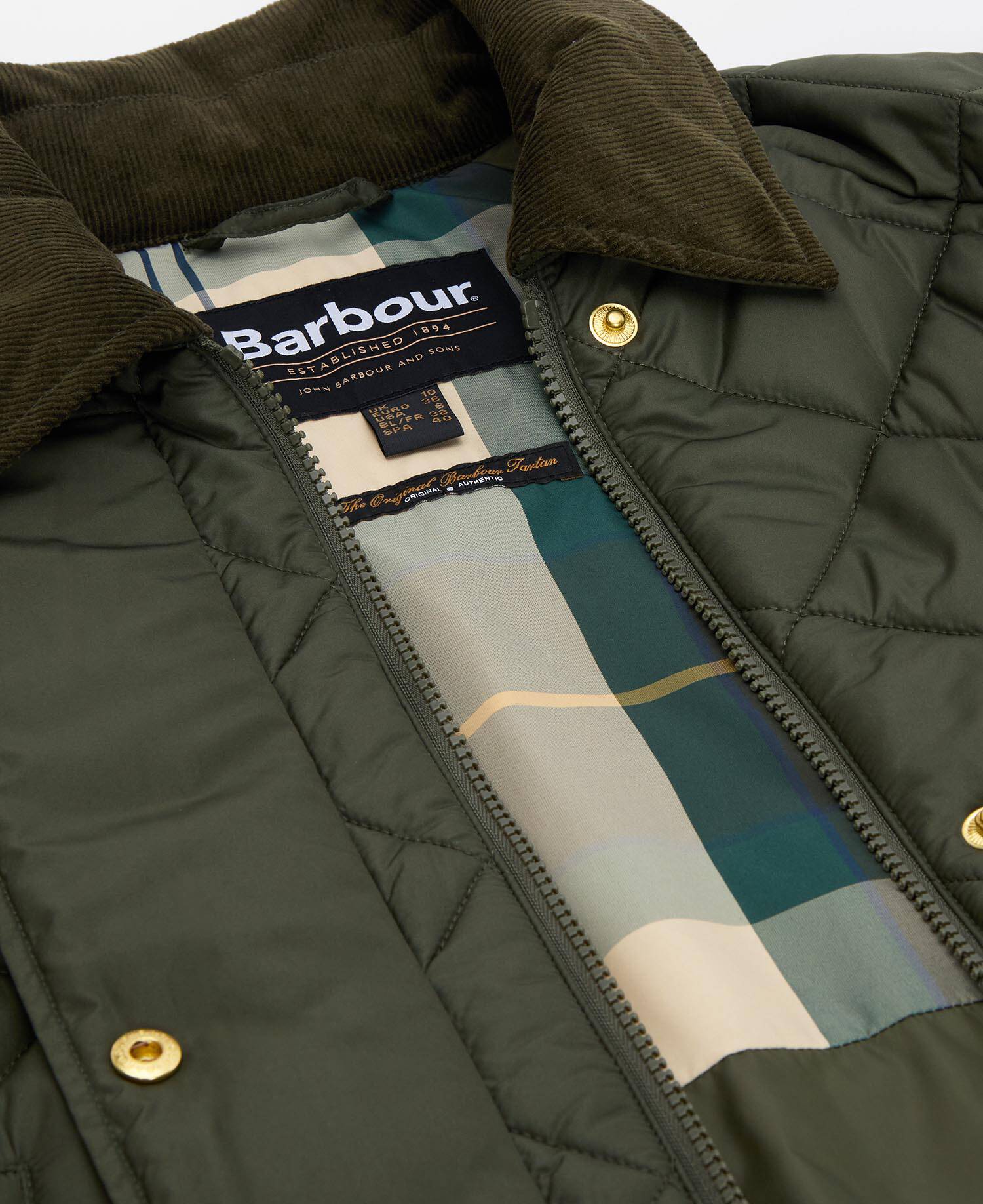 Aldburgh Quilted Jacket Olive/Ancient Tartan image number 5