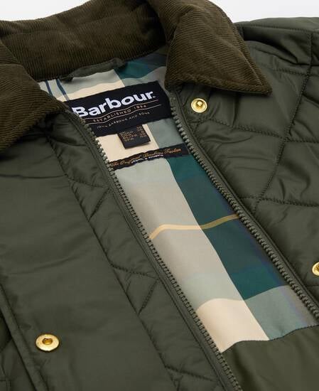 Aldburgh Quilted Jacket Olive/Ancient Tartan