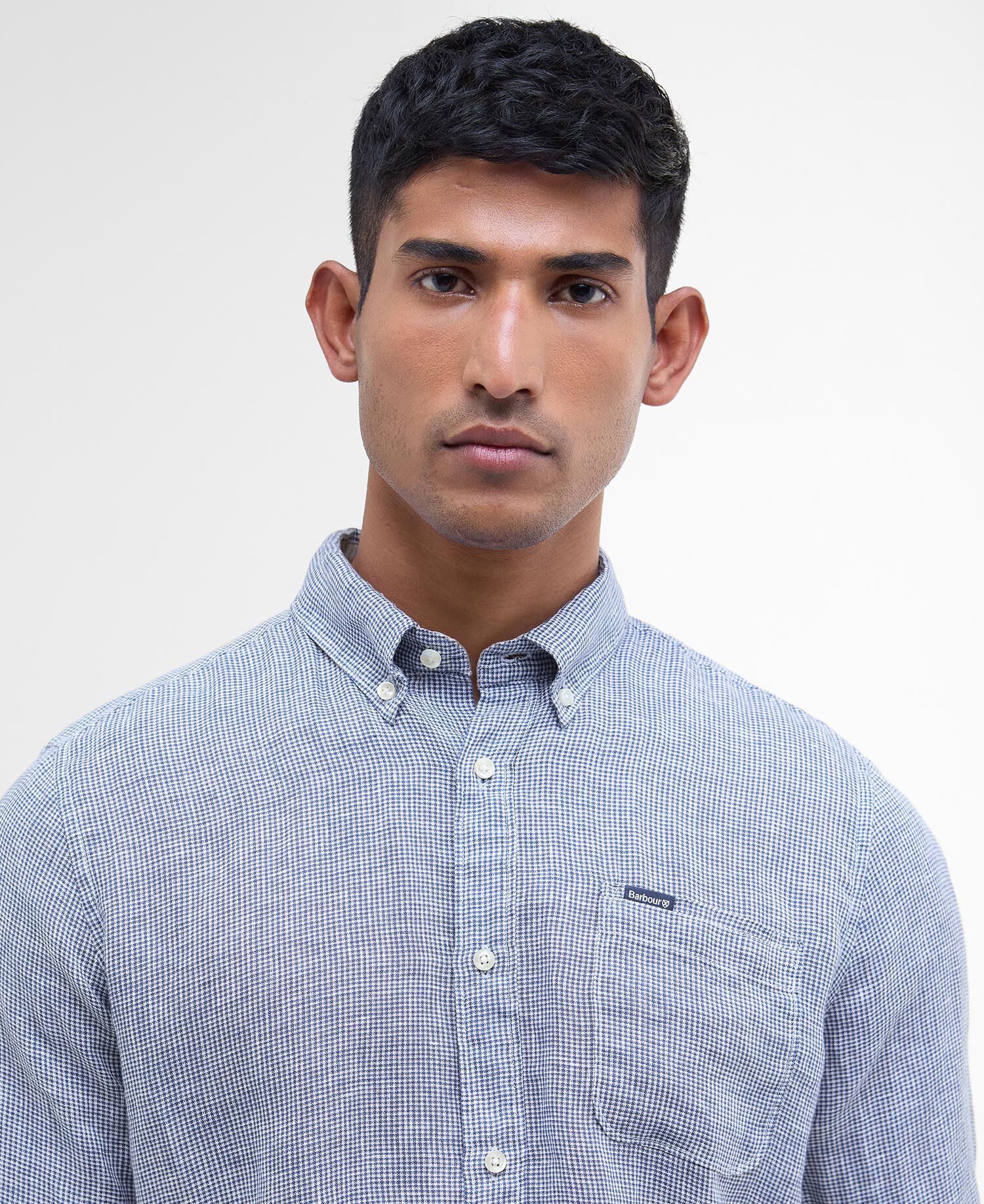 Linton Tailored Long-Sleeved Shirt Classic Navy