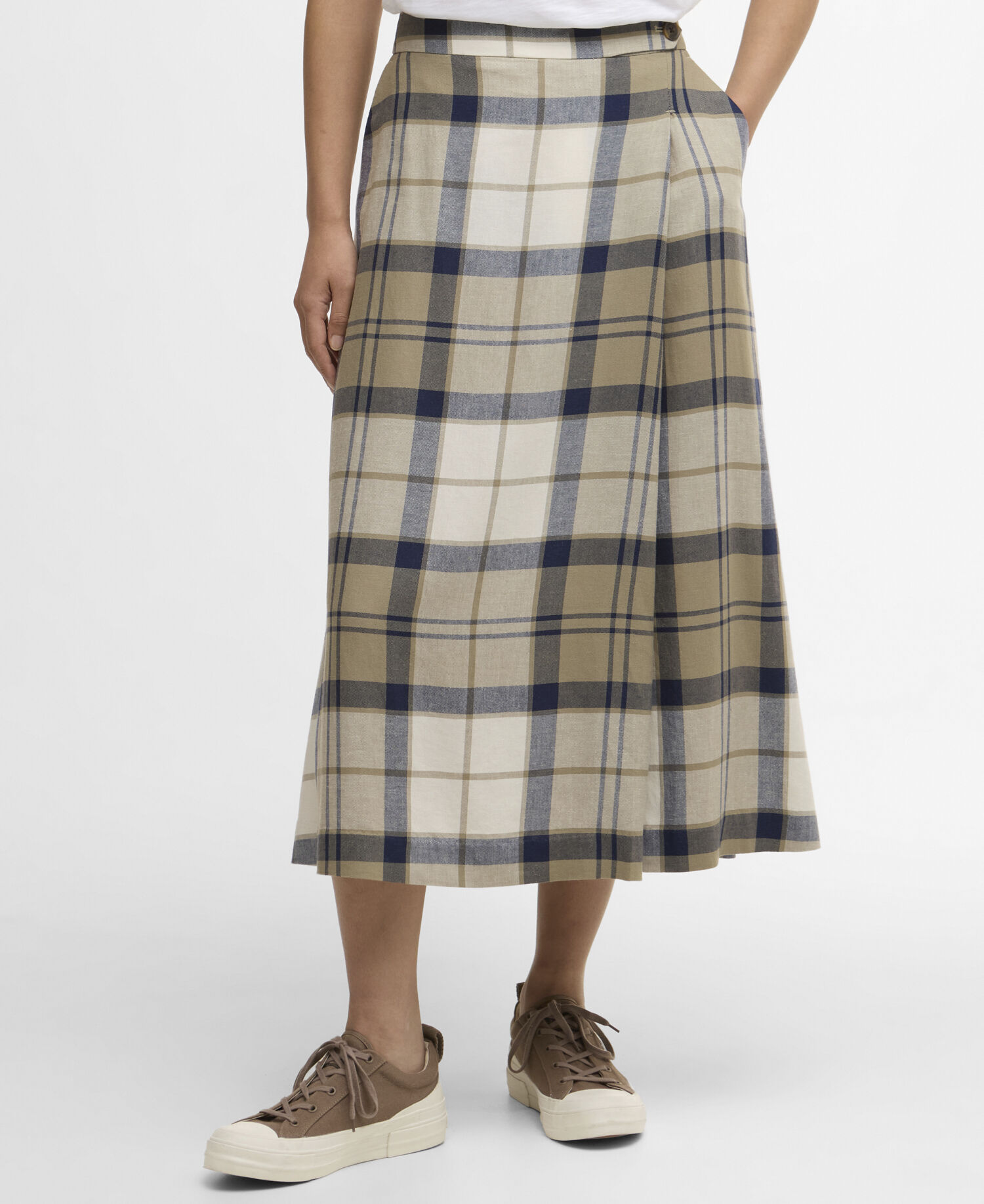 Rock Ballina Midi Dress Navy Tartan
