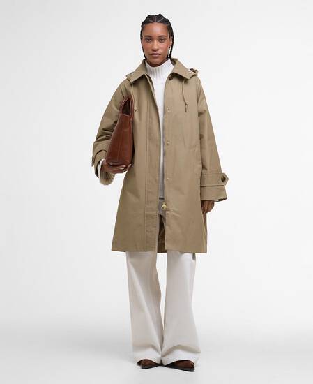Sadie Waterproof Jackets Military Brown/Hessian Tartan