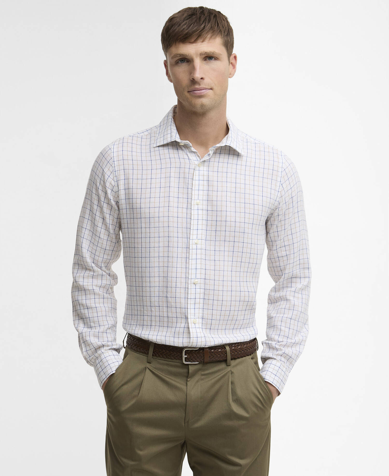 Belleview Tattersall Tailored Shirt White image number 0