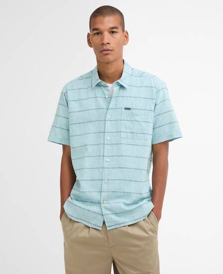 Faverdale Striped Short-Sleeved Shirt Light Teal