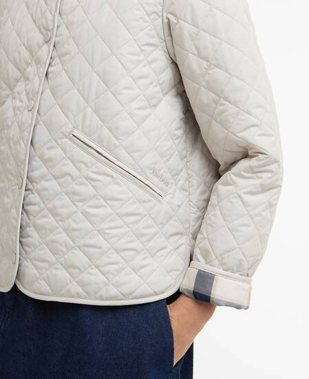 Steppjacke Cashel Collarless Mist/Dress Navy Tartan