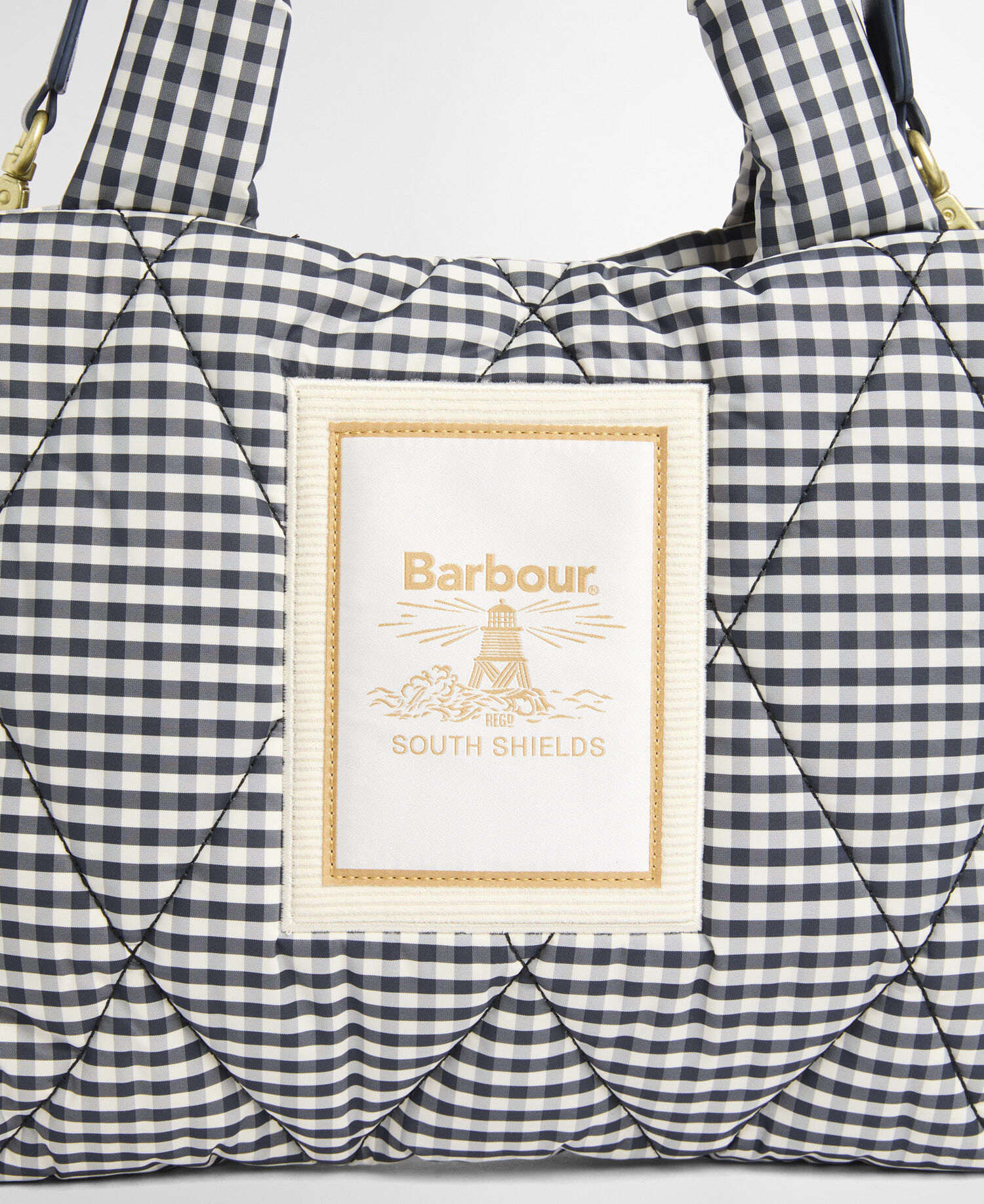 Riah Mini Quilted Tote Bag Gingham Check