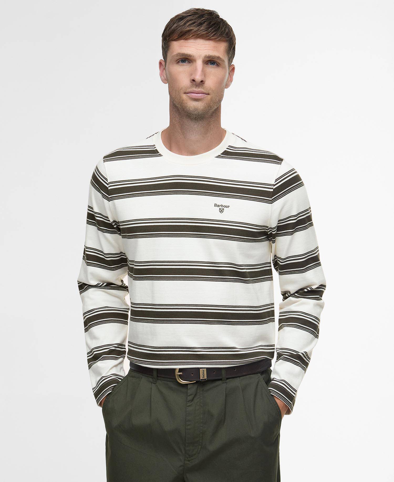 Plaistow LS Striped Tailored T-Shirt Whisper White image number 0